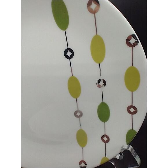 Pier 1 Beaded Garland Salad Plates 4 Blue/Silver + 2 Green/Silver 7.5" Porcelain - Picture 3 of 8